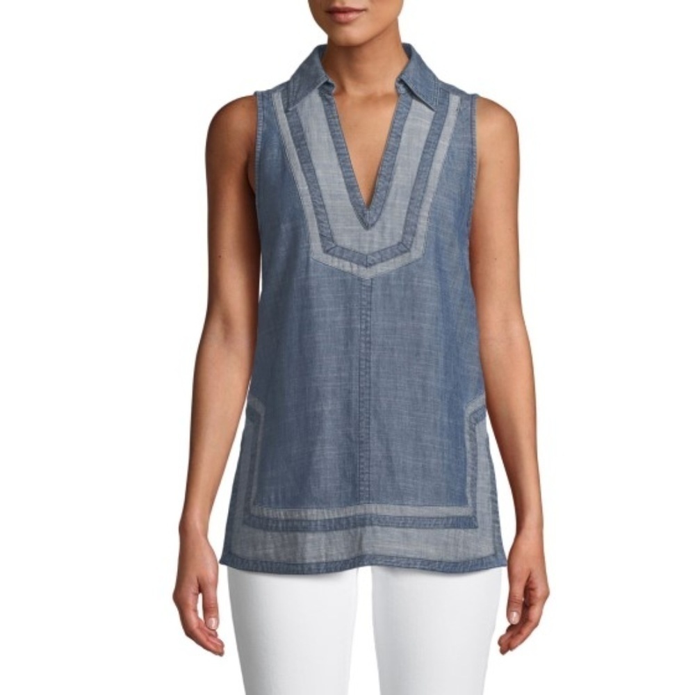 Trina Turk Pleasanton Sleeveless Chambray Tunic